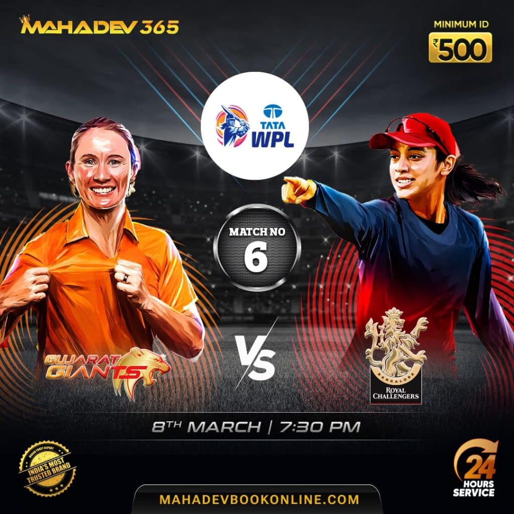 gujrat vs banglore womens ipl match odds mahadev book